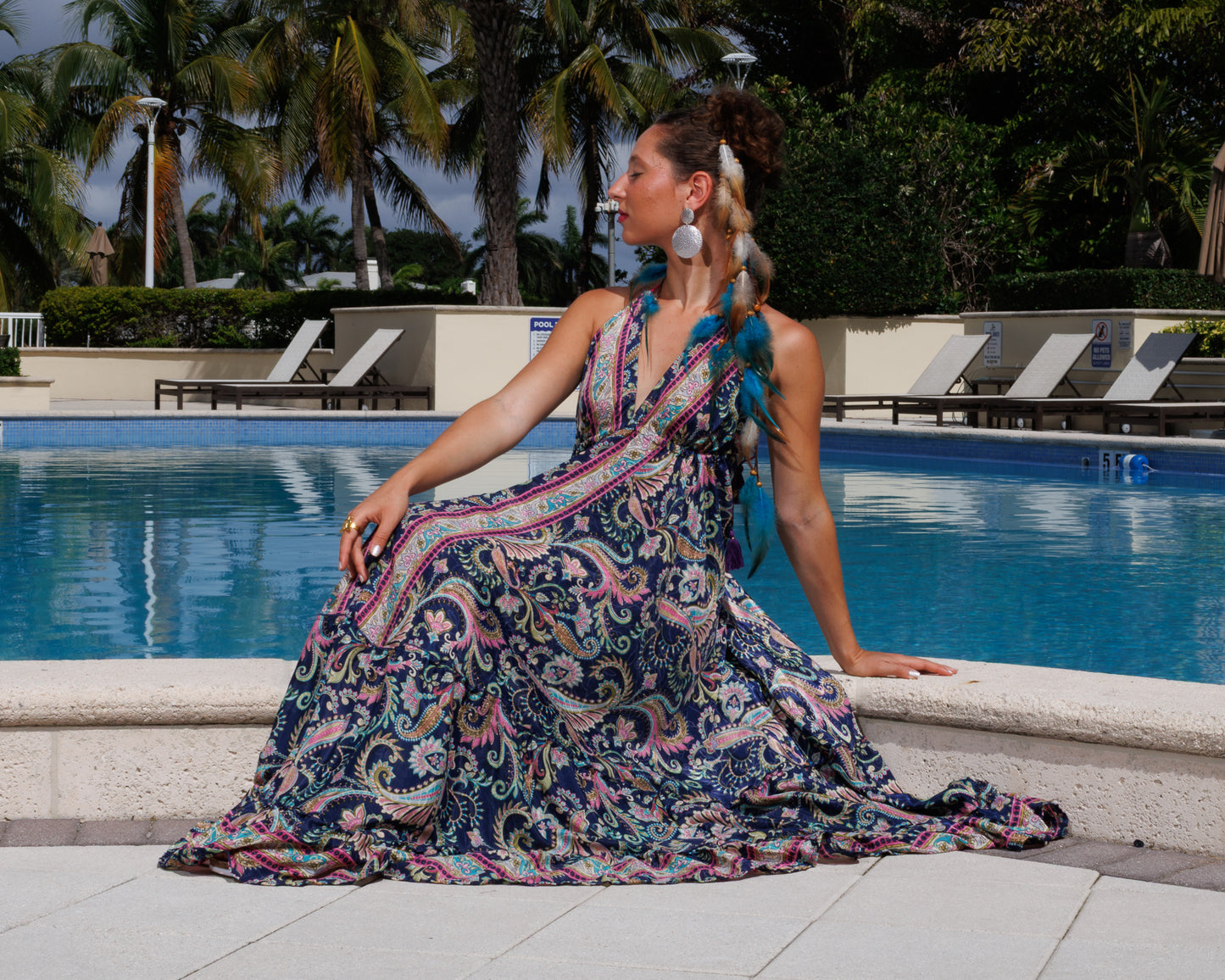 #10203-Long-Blue-Flower-Ornaments | Shizera Beauty