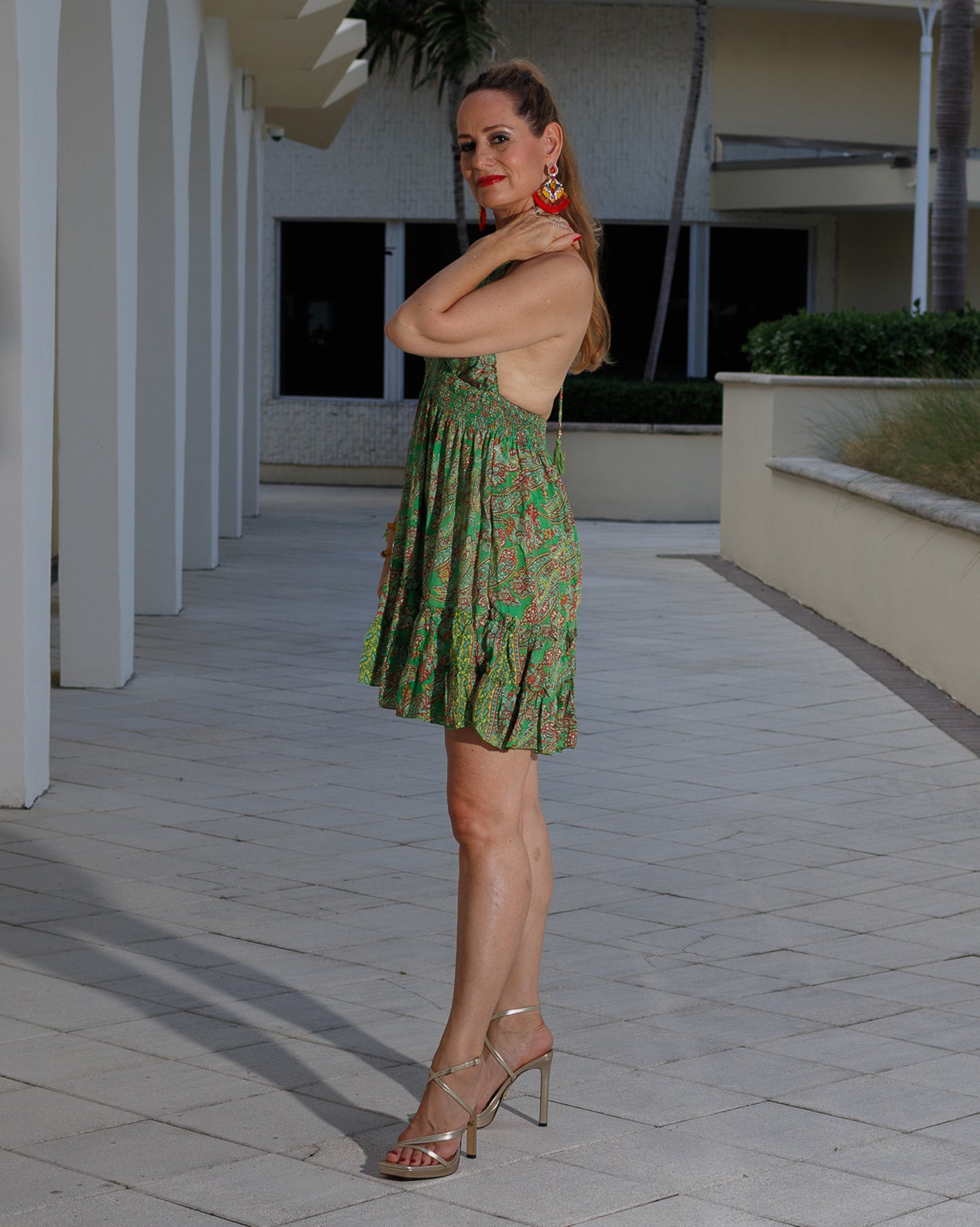 #10459-Short Green Dress | Shizera Beauty