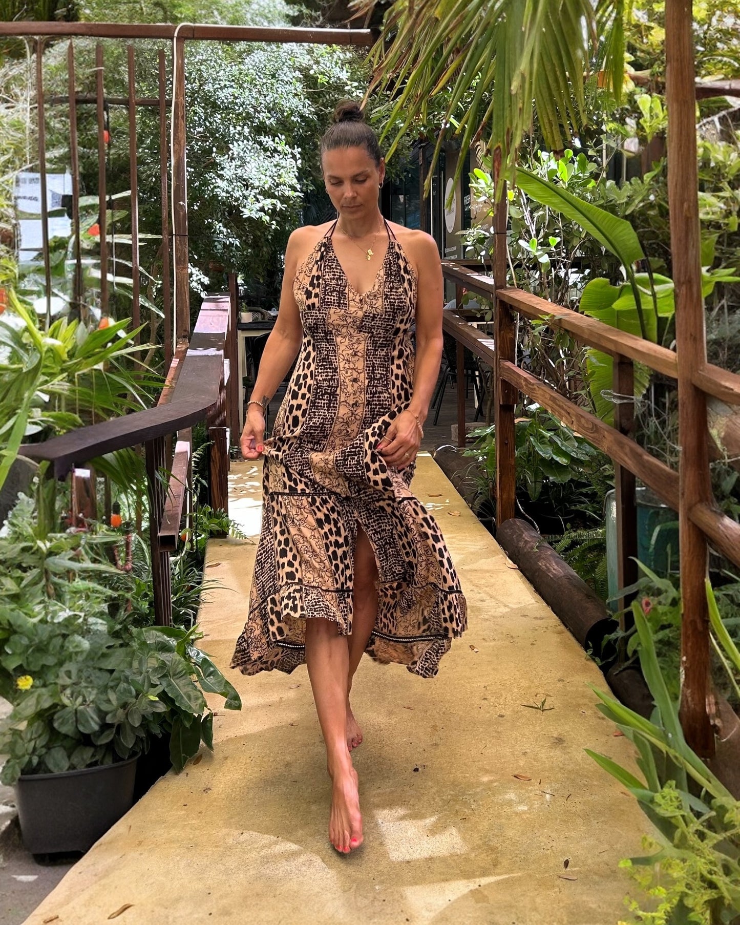 #2030 Black Brown Safari Look Dress | Shizera Beauty