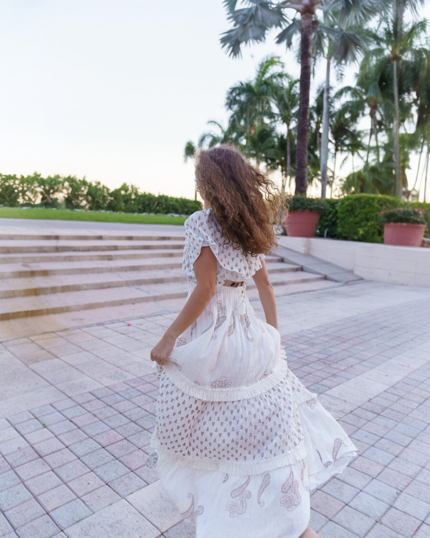 #10741 Long White Dress with Ornaments | Shizera Beauty