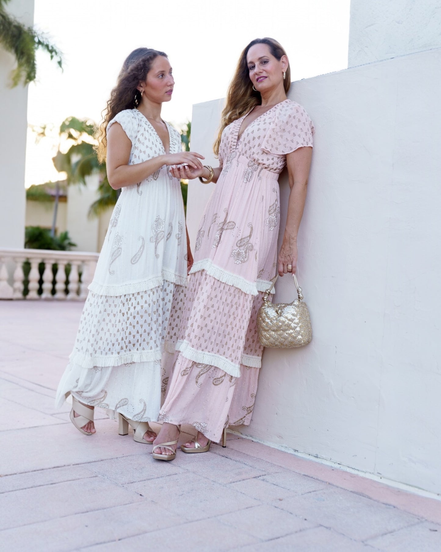 #10741 Long Pink Dress with Ornaments | Shizera Beauty